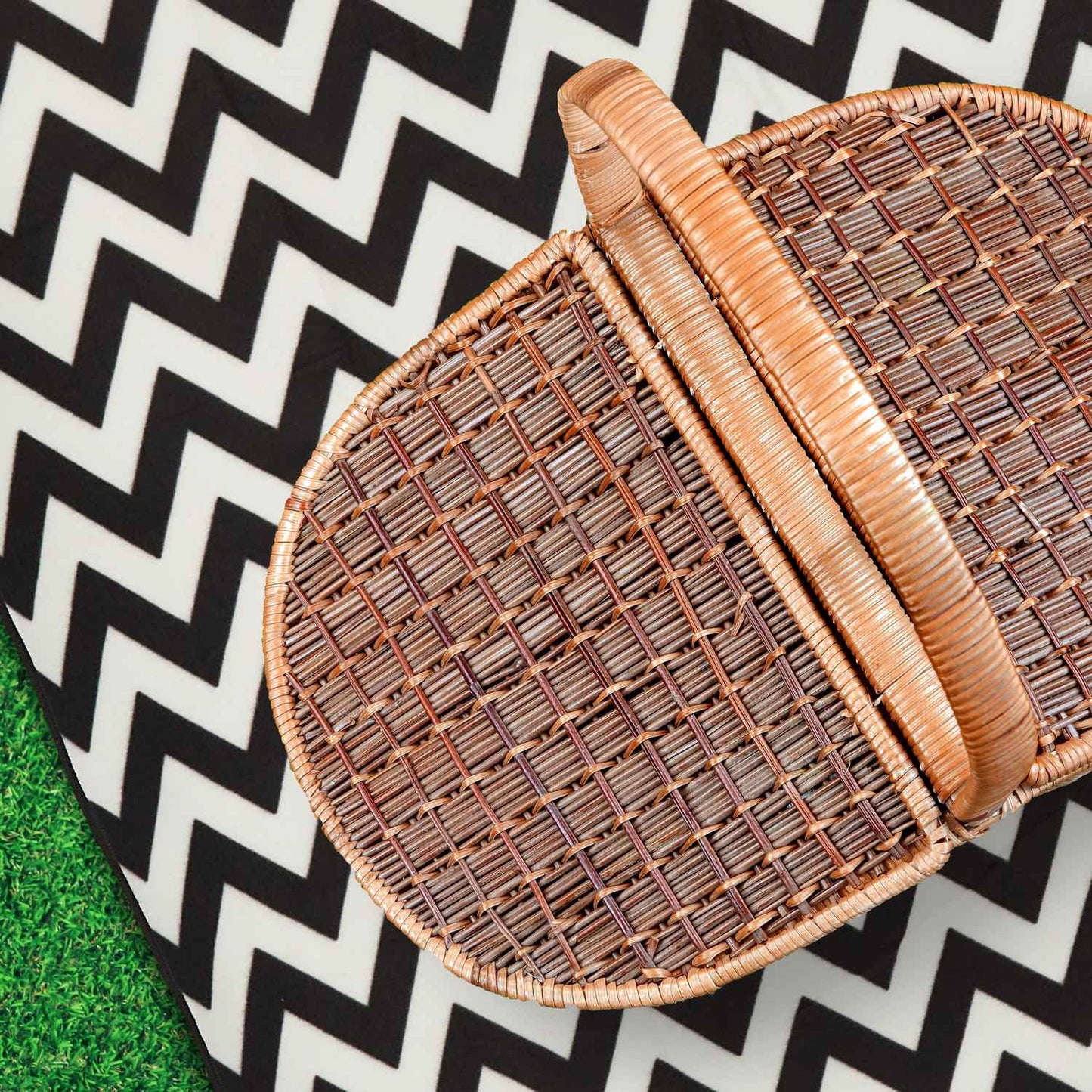 Picnic blanket 200 x 200 cm zigzag