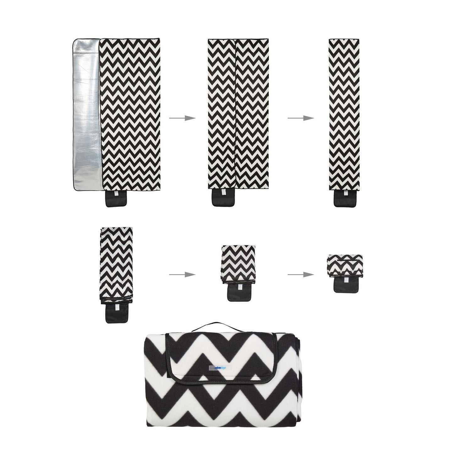 Picnic blanket 200 x 200 cm zigzag