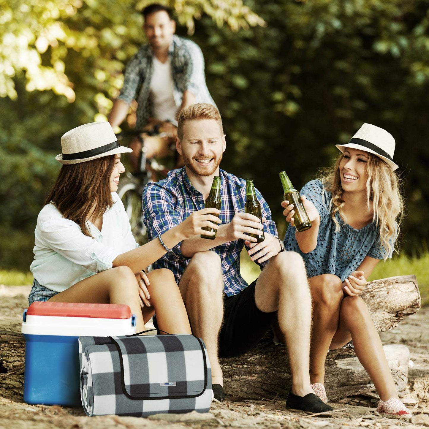 Picnic blanket 300 x 200 cm checkered