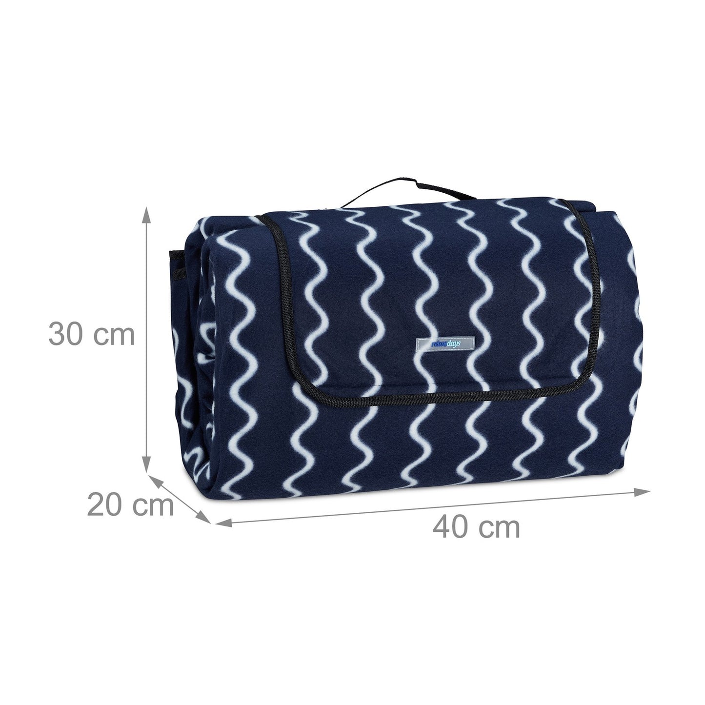 Picnic blanket 300 x 200 cm wave pattern