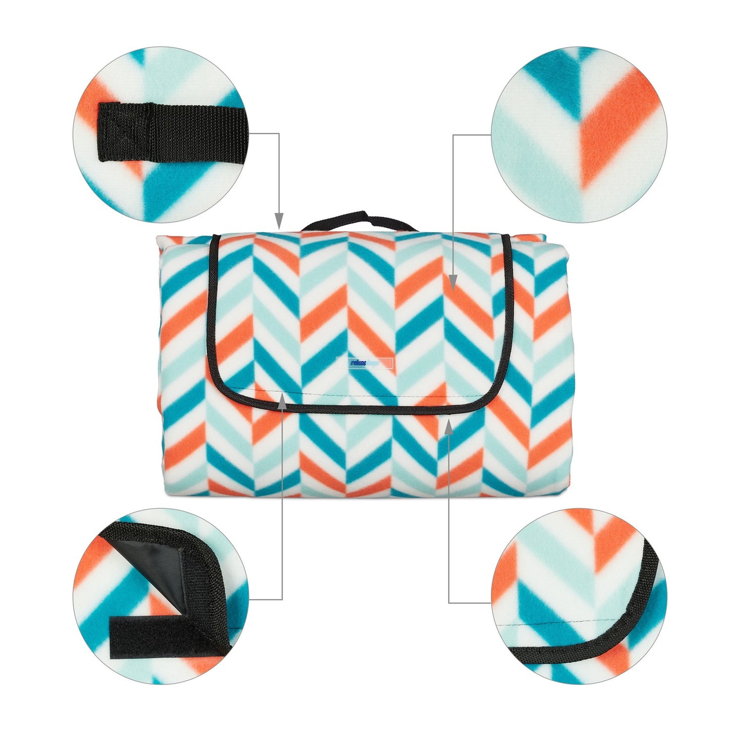 Picnic blanket 300 x 200 cm zigzag