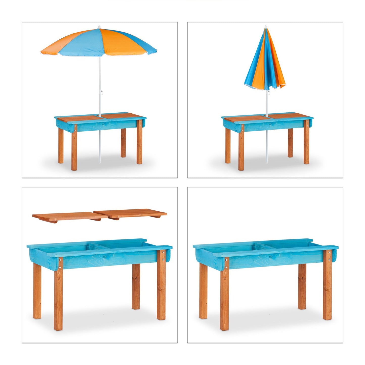 Picnic table for children with parasol