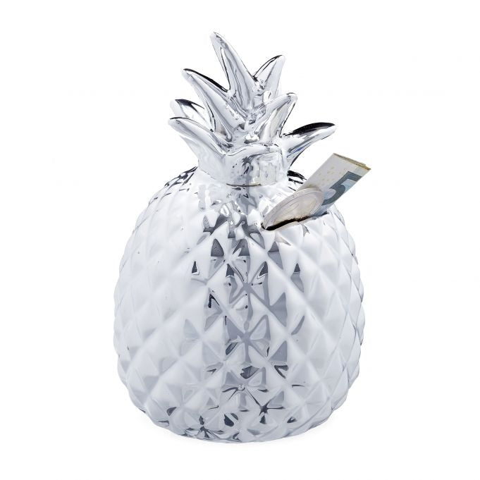 Piggy bank Pineapple in silver