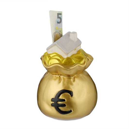 Piggy bank in money bag