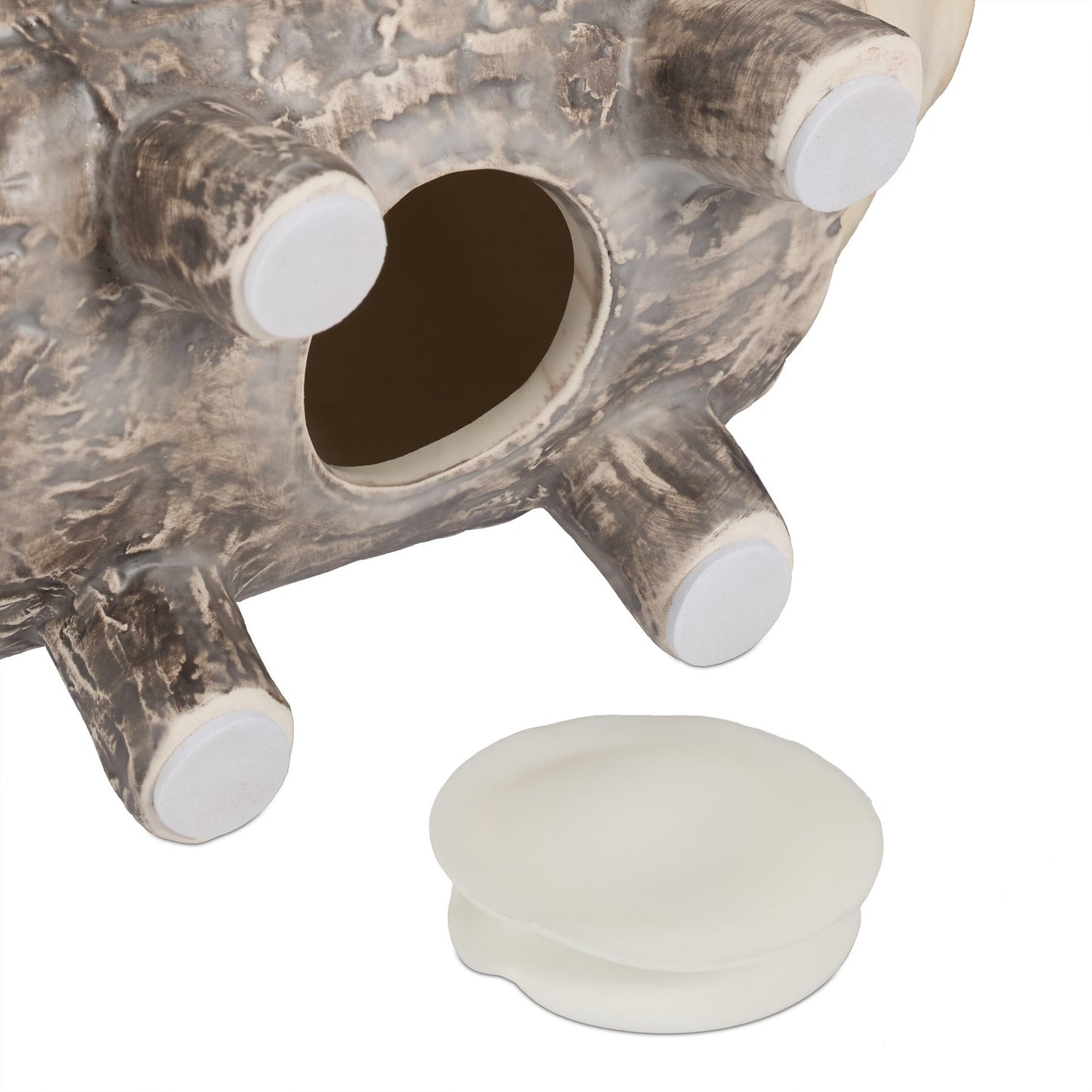 Piggy bank with bark