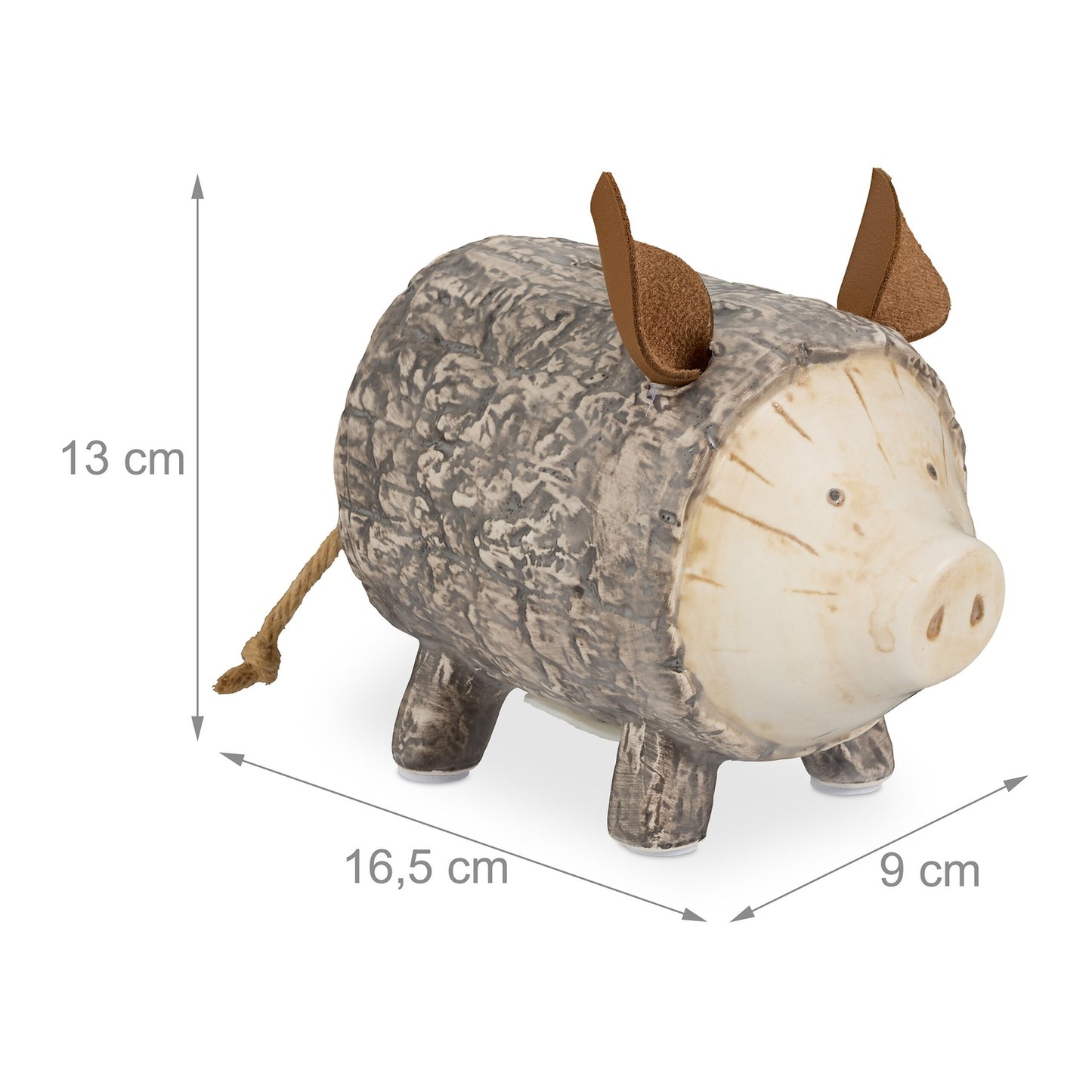 Piggy bank with bark