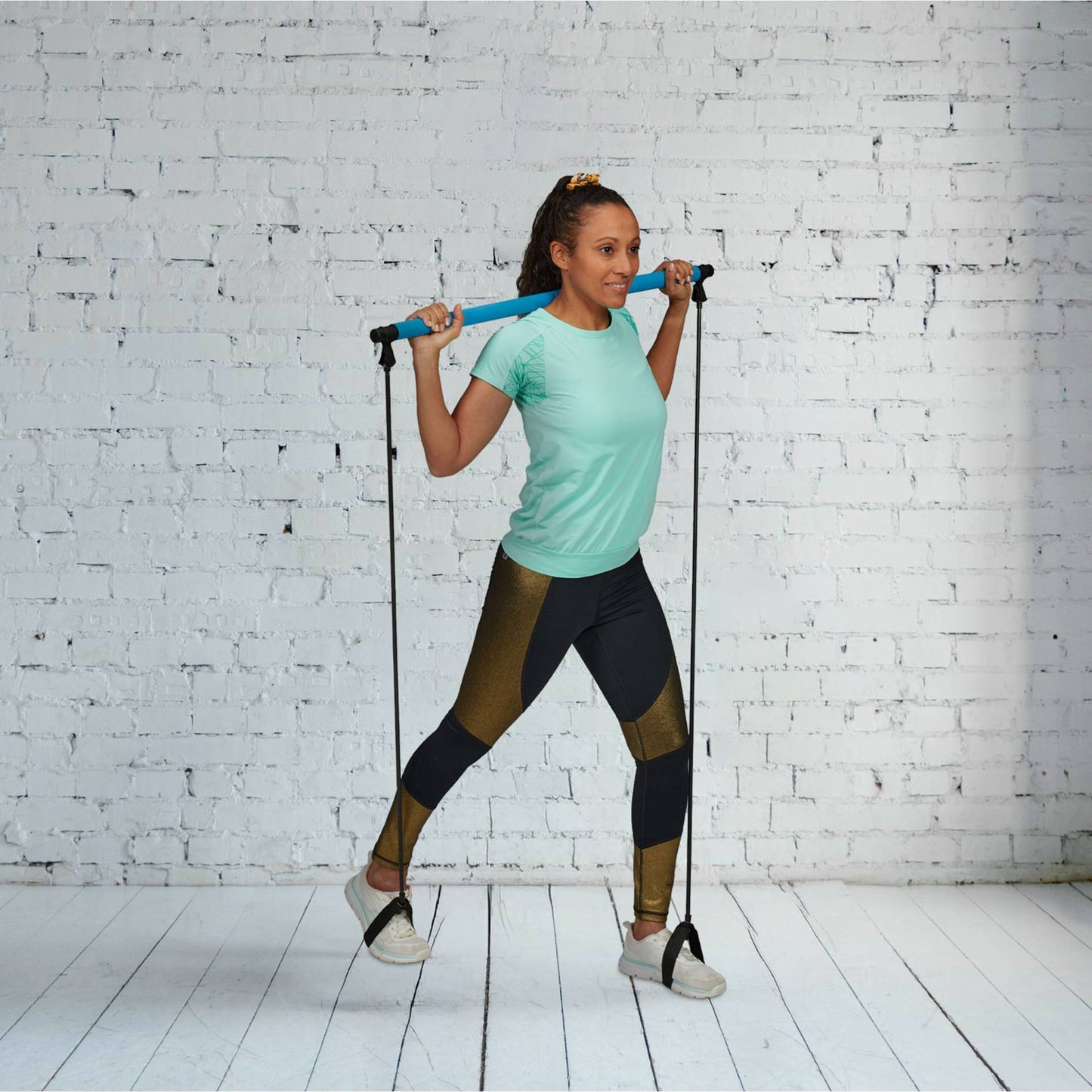 Pilates bar with resistance bands