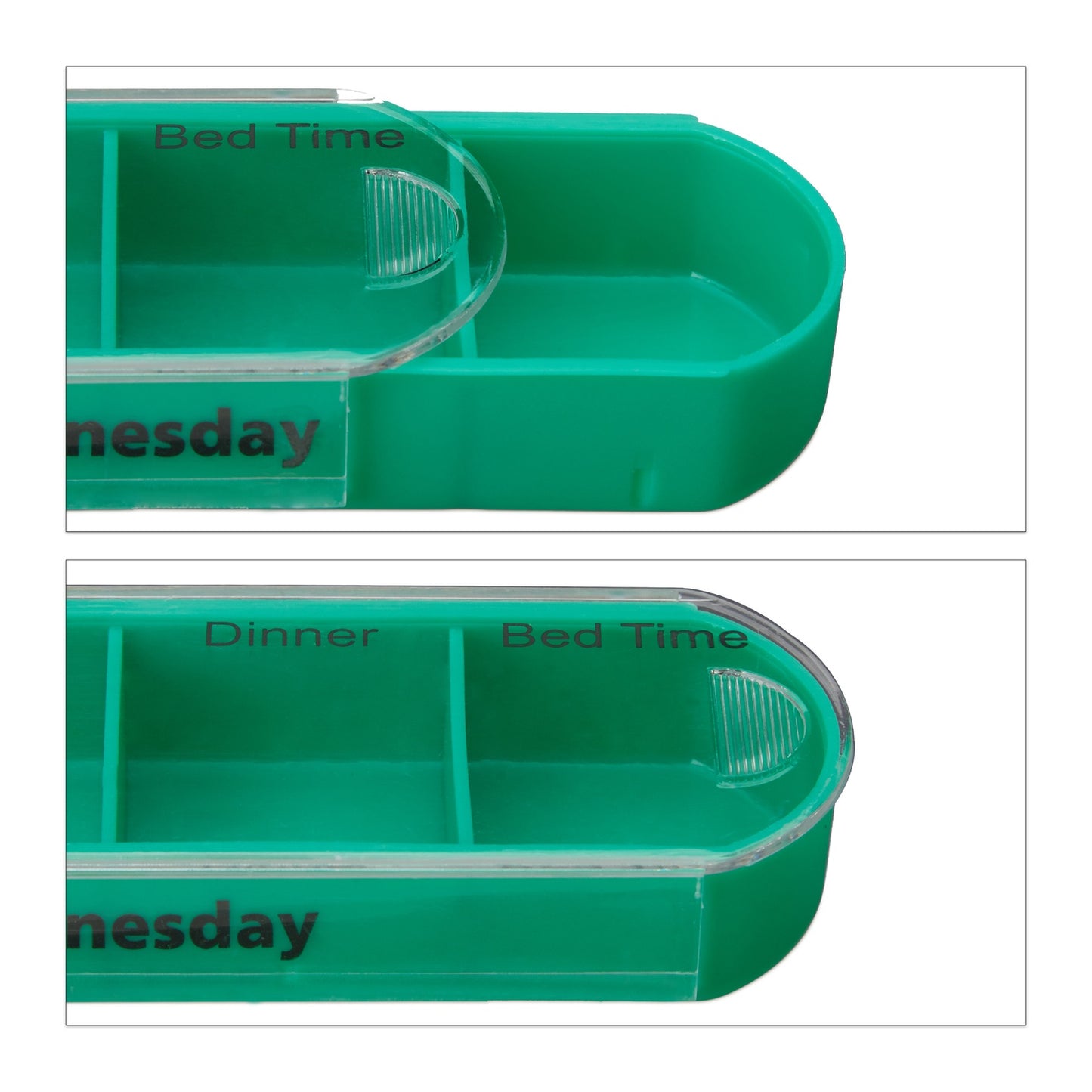 Pillbox 7 days 4 compartments English