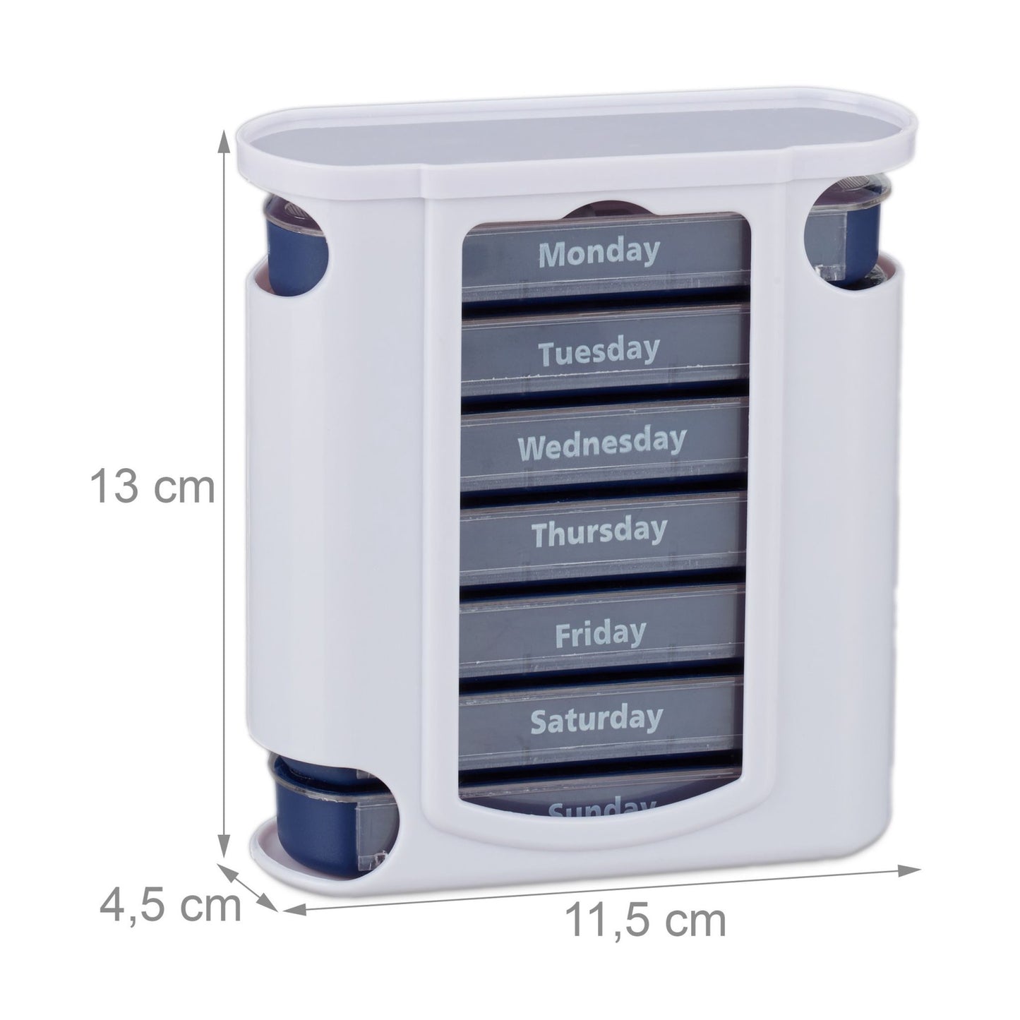 Pillbox 7 days 4 compartments English