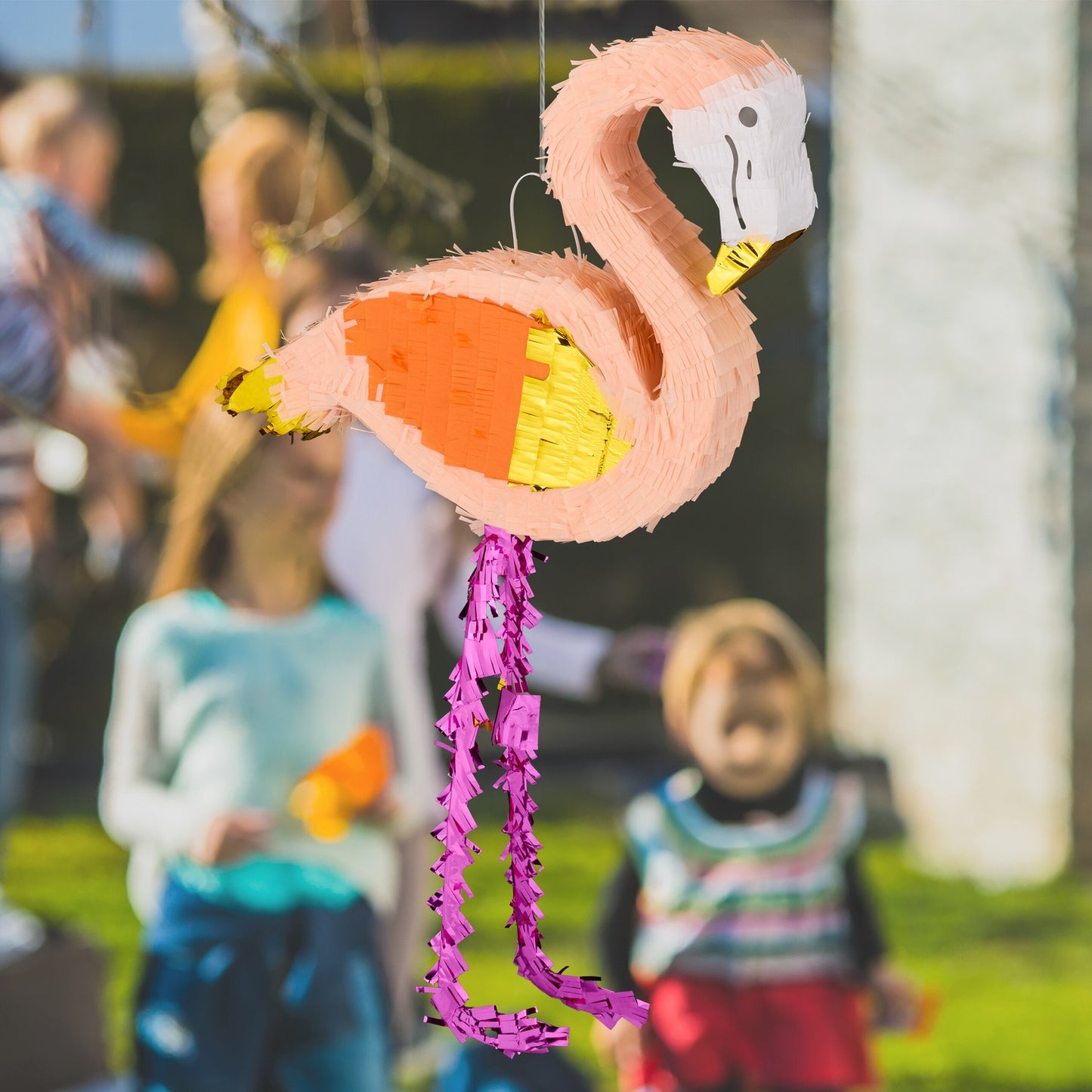 Pinata flamingo with club and mask