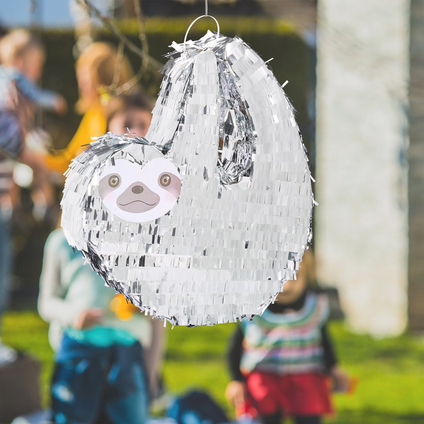 Pinata sloth with club and mask
