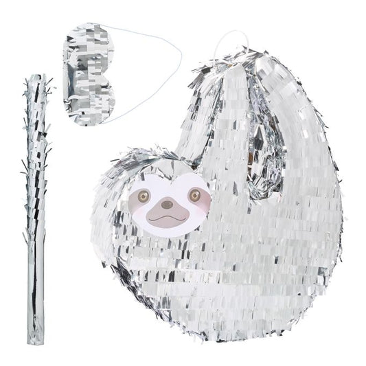 Pinata sloth with club and mask