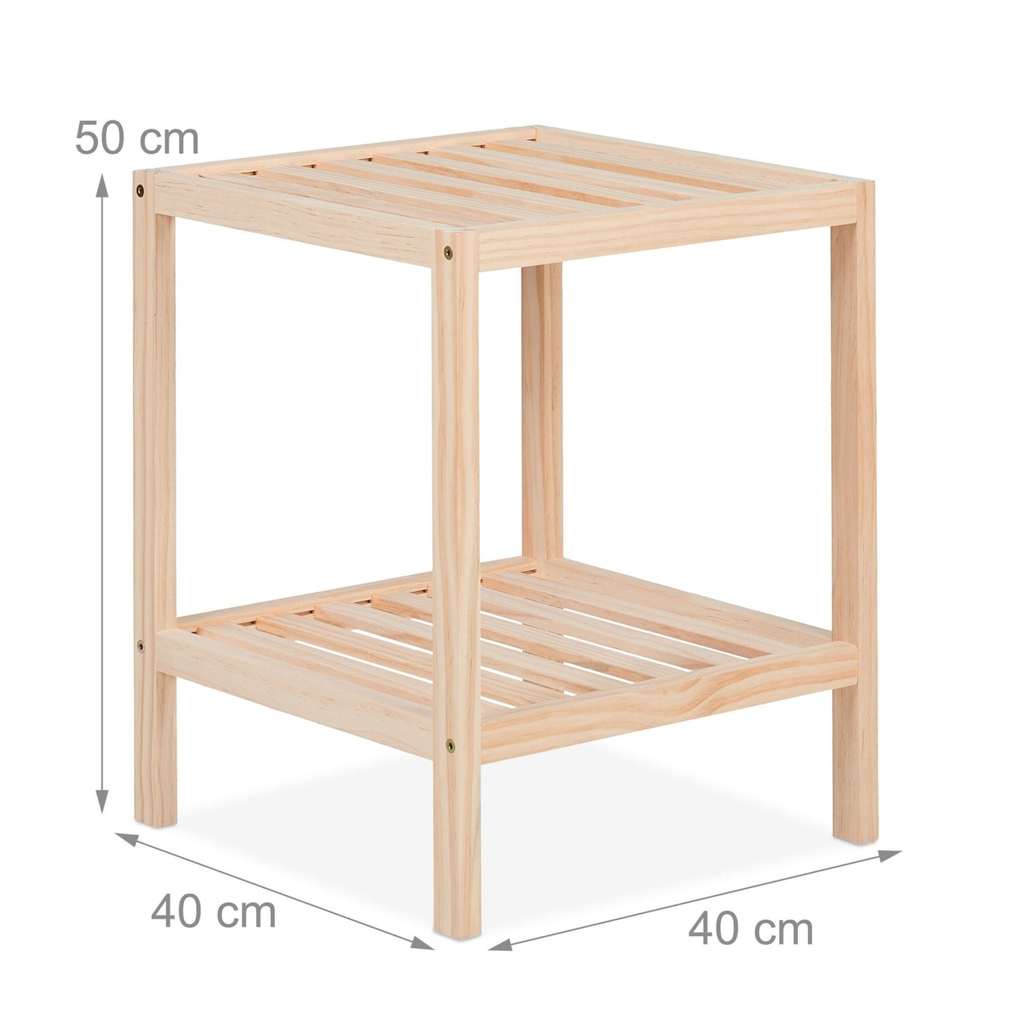 Pine Wood Coffee Table with Two Shelves