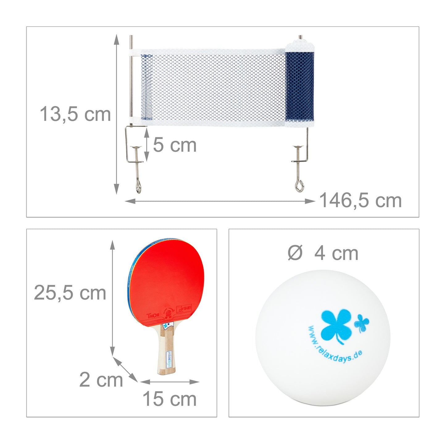 Ping pong racket set with net