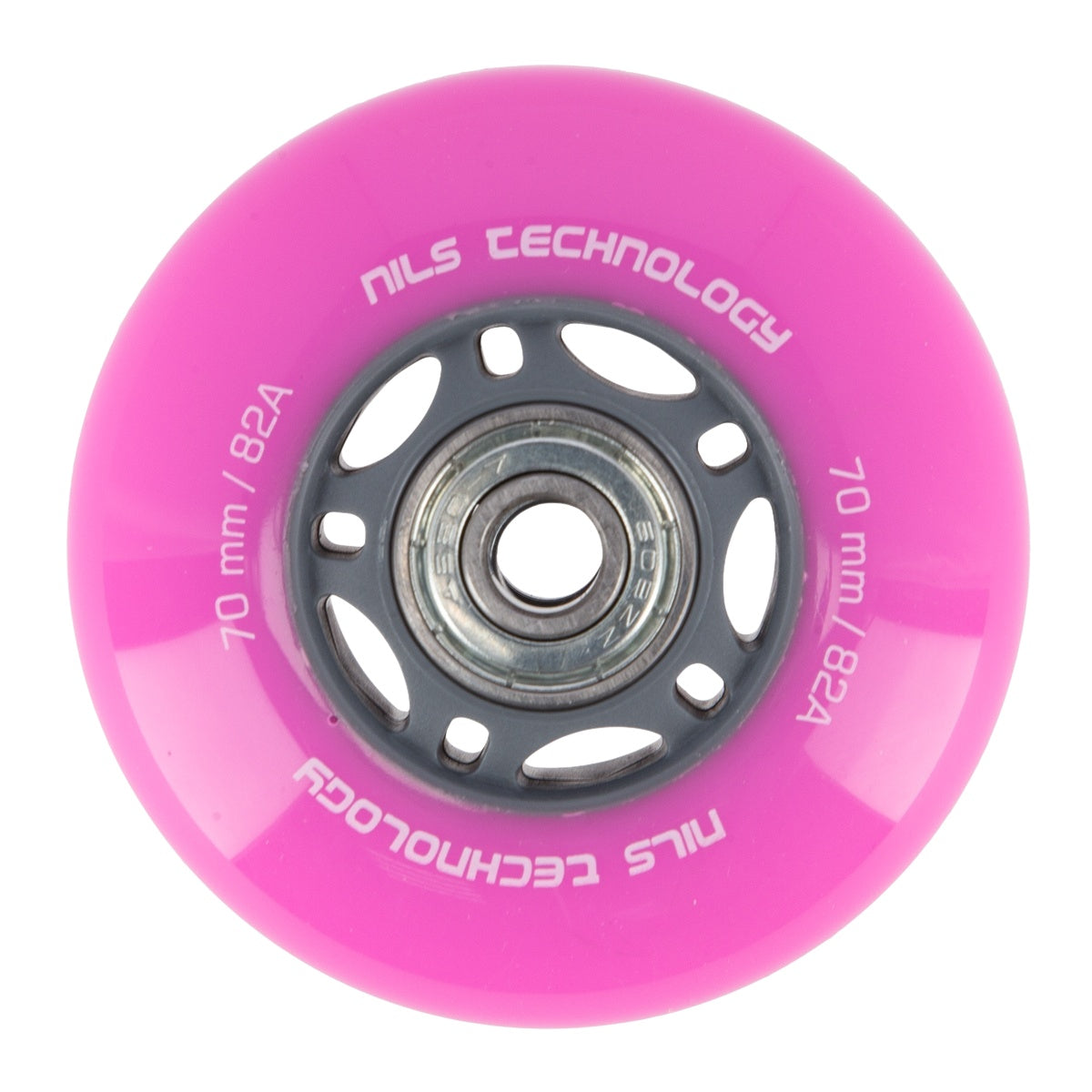 Pink 70x24 82A Wheels (4) + ABEC-7 Bearings (8) Set