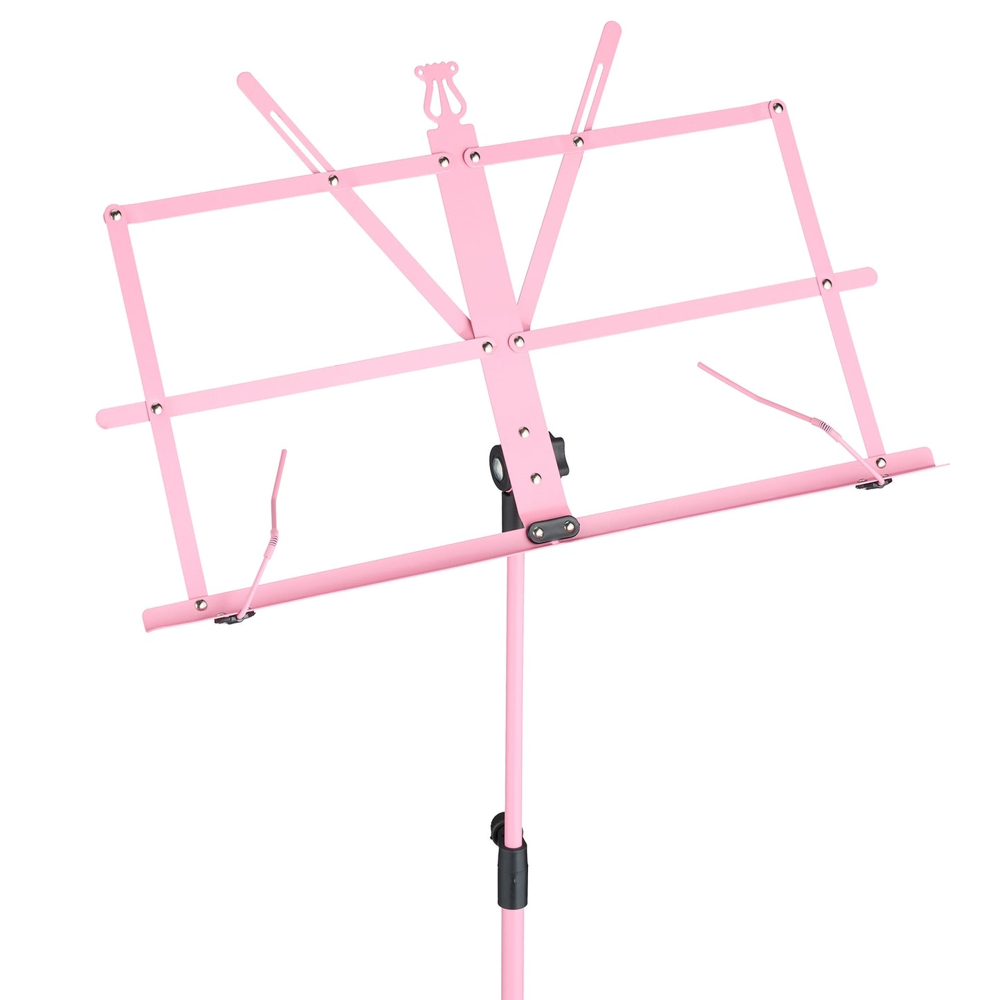 Pink Folding Metal Music Stand with Adjustable Height