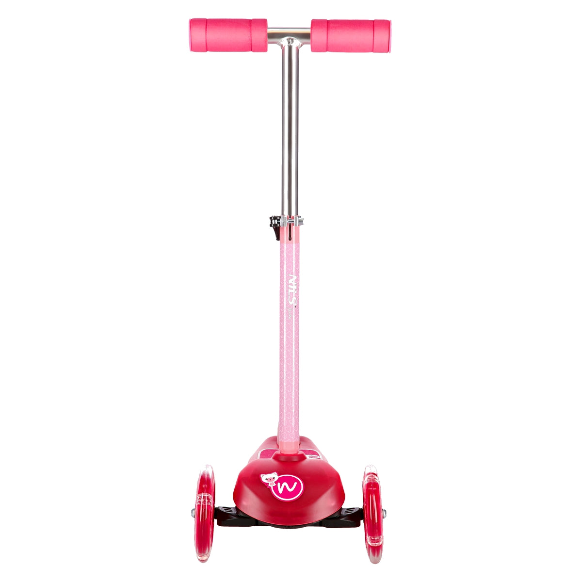 Pink Kids Scooter with Adjustable Handlebar