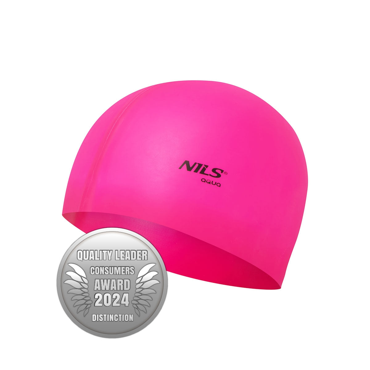 Pink Silicone Swimming Cap – Solid Color