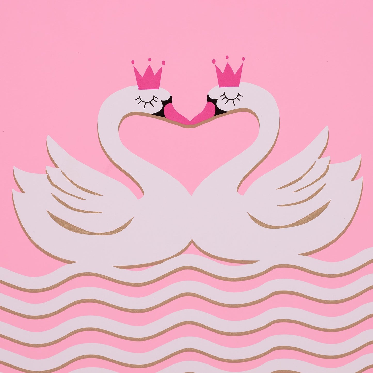 Pink Toy Chest with Two Swans