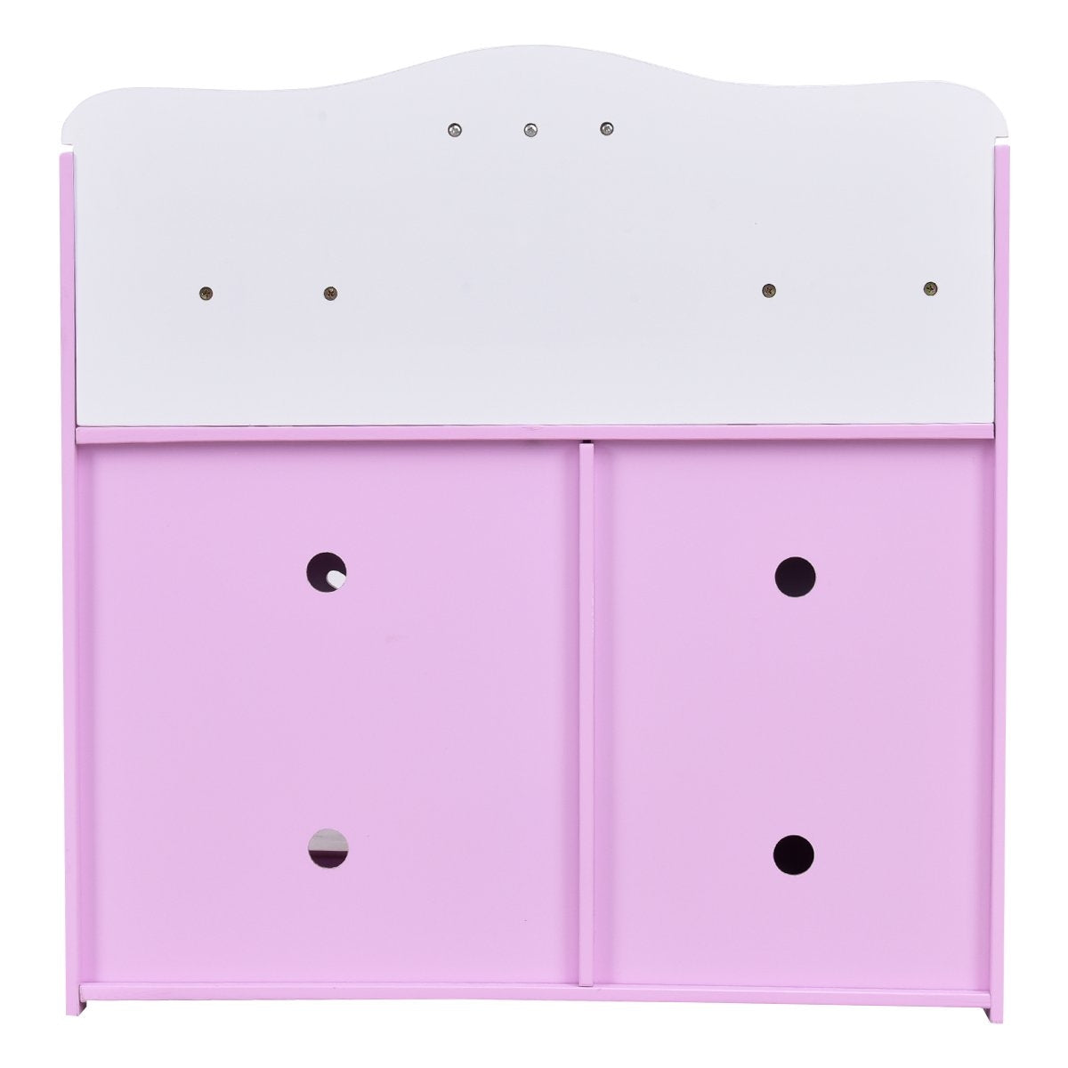Pink and white wooden children's play kitchen toy kitchen