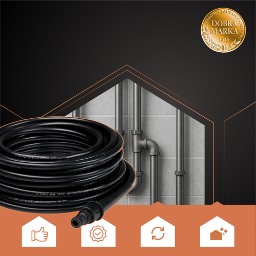 Pipe Cleaning Hose with Adapter, 15m Length