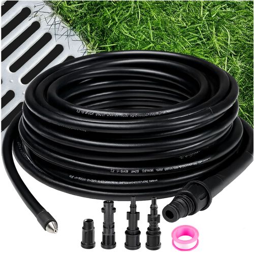 Pipe Cleaning Hose with Adapter, 15m Length