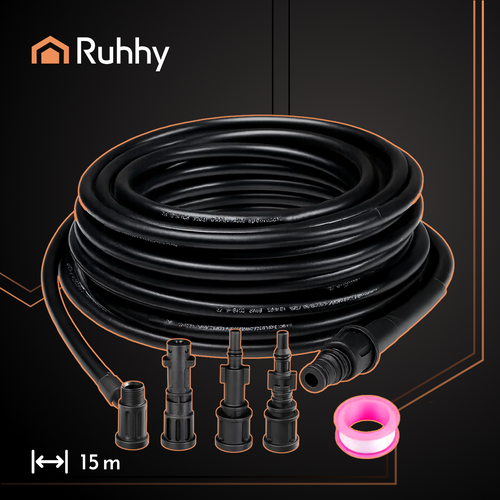 Pipe Cleaning Hose with Adapter, 15m Length