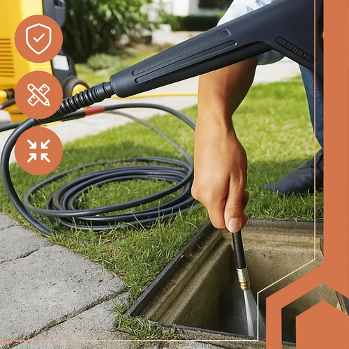 Pipe Cleaning Hose with Adapter, 20m Length