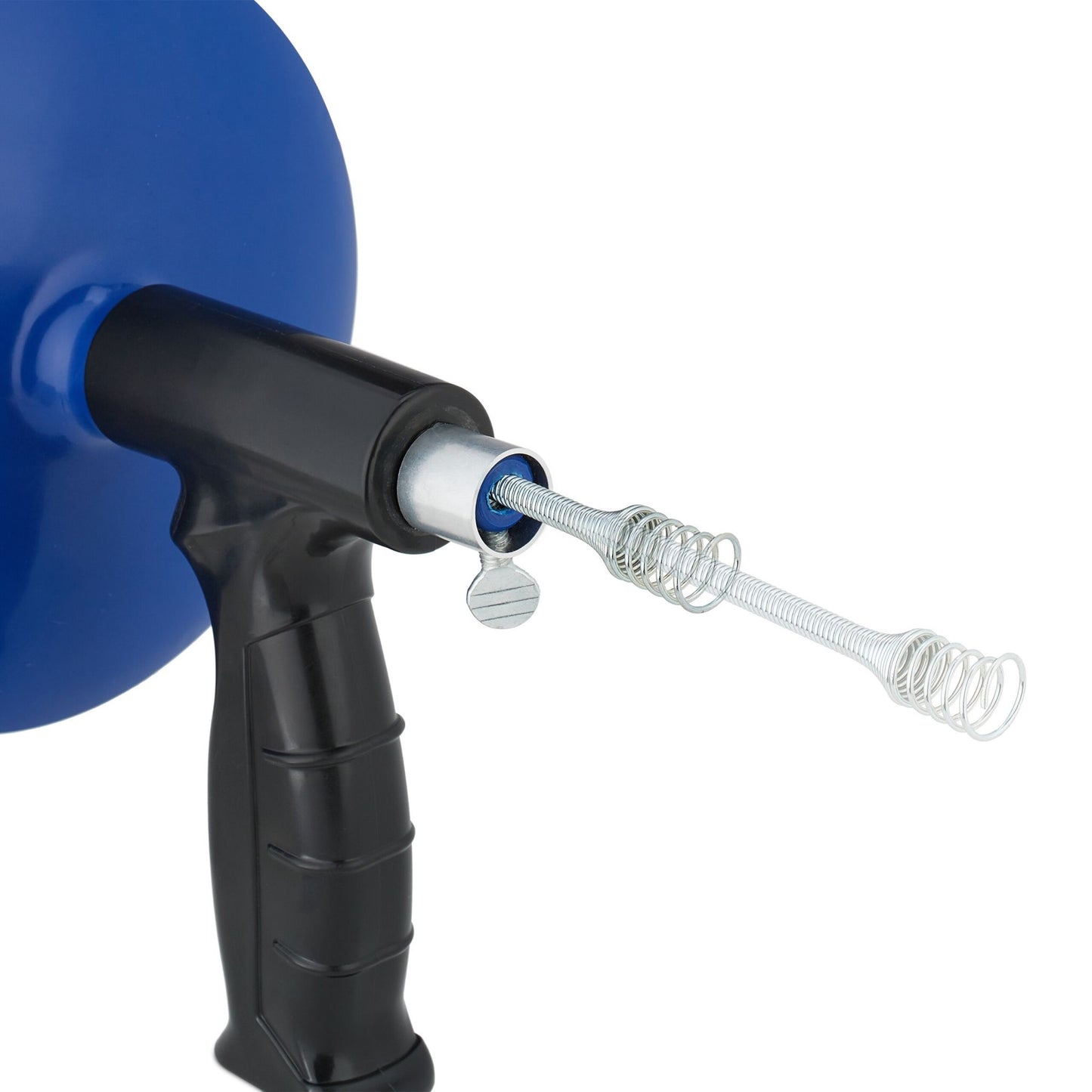 Pipe cleaning spiral with crank
