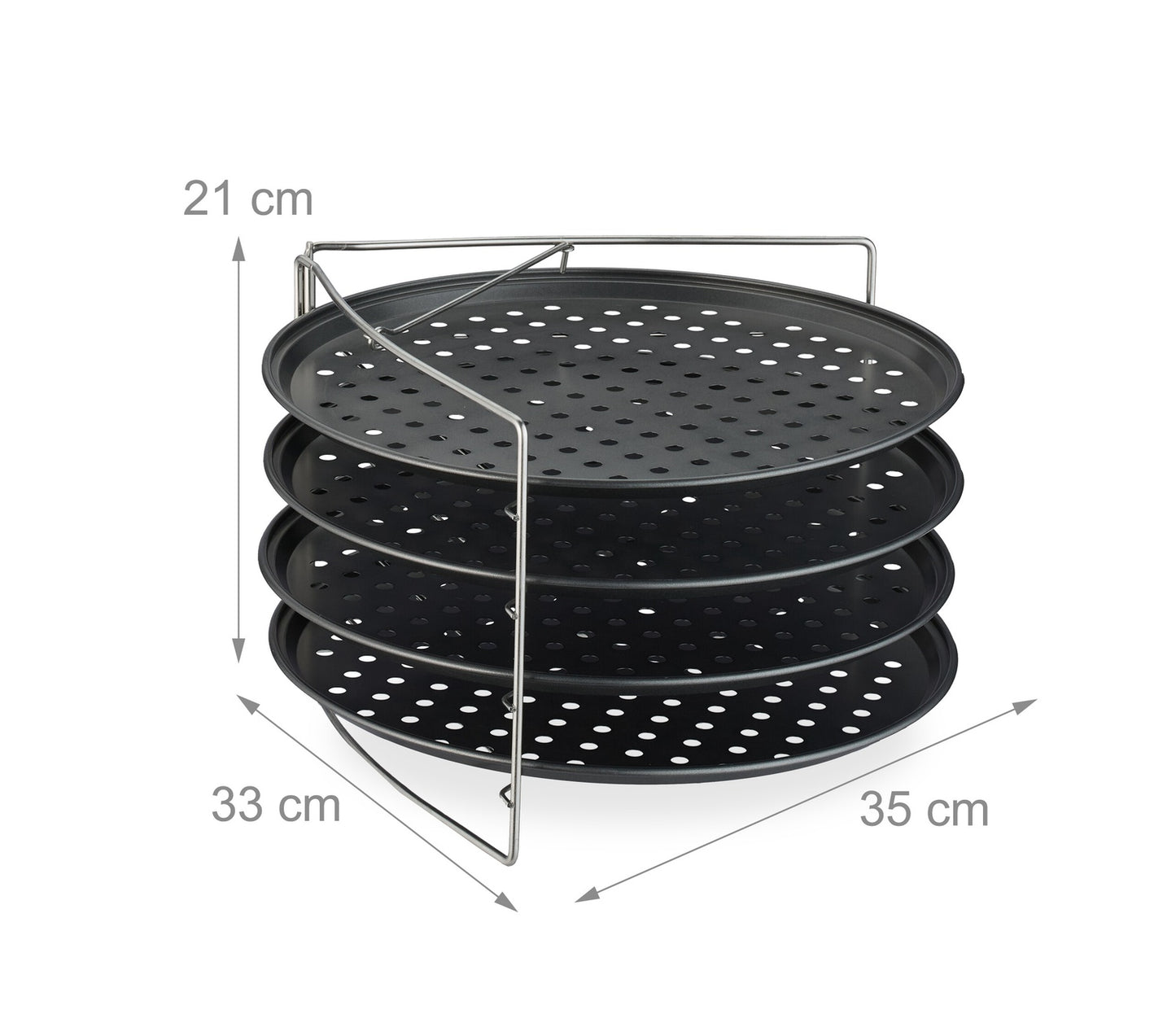 Pizza Baking Trays Set with Rack – Non-Stick, Perforated
