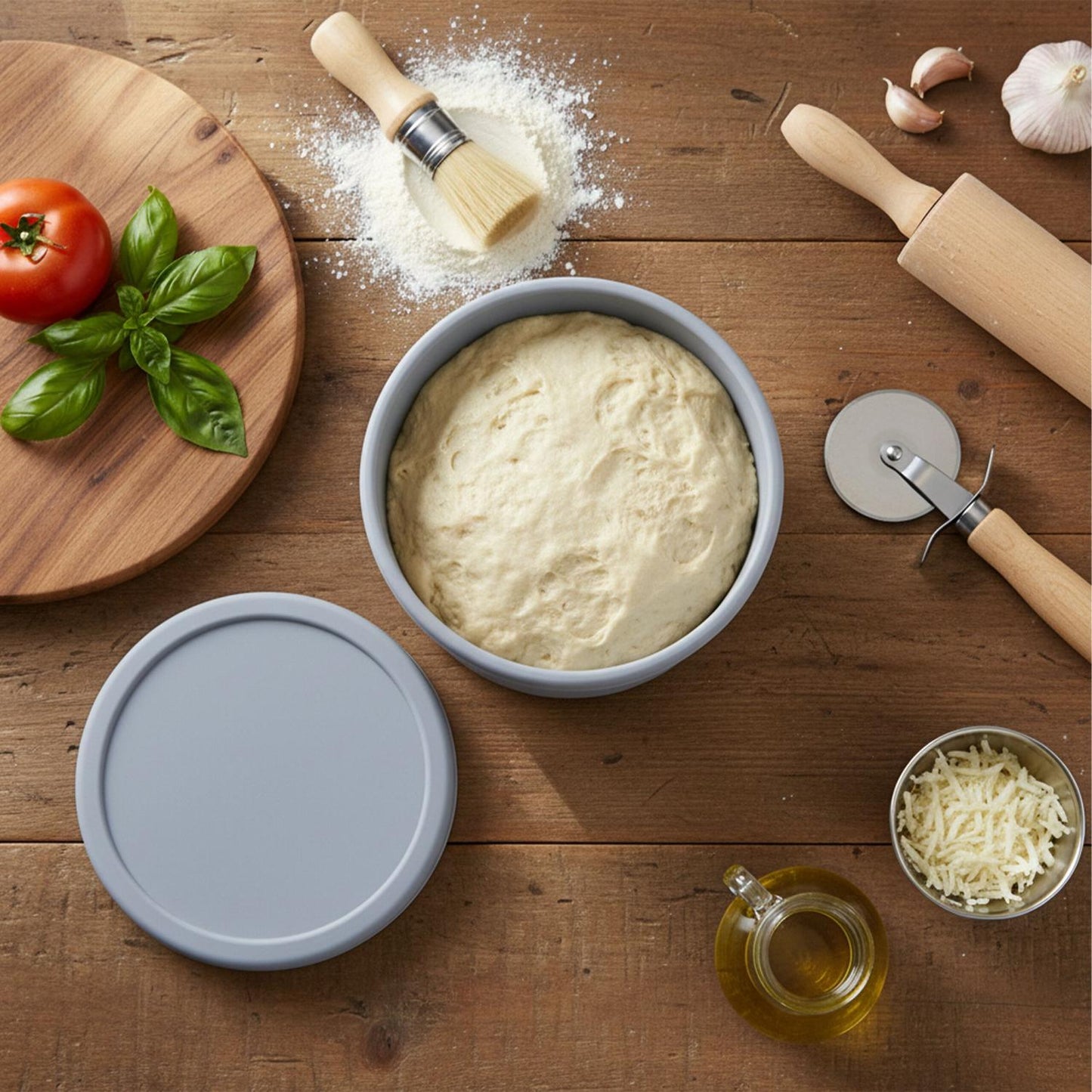 Pizza Dough Proofing Box Set with Lids – 4-Pack