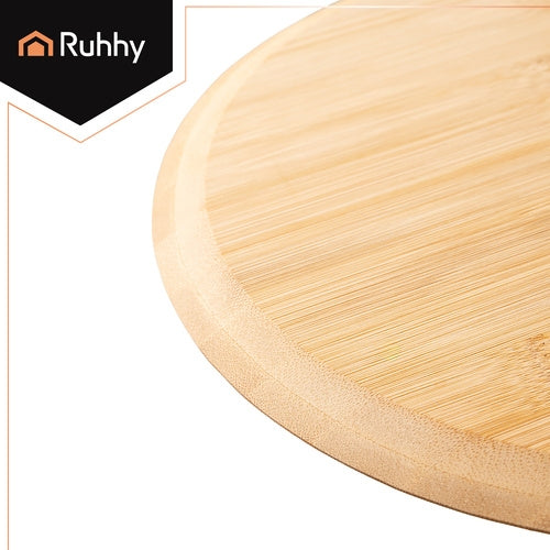 Pizza Stone 38x36 cm with Bamboo Spatula, Cordierite