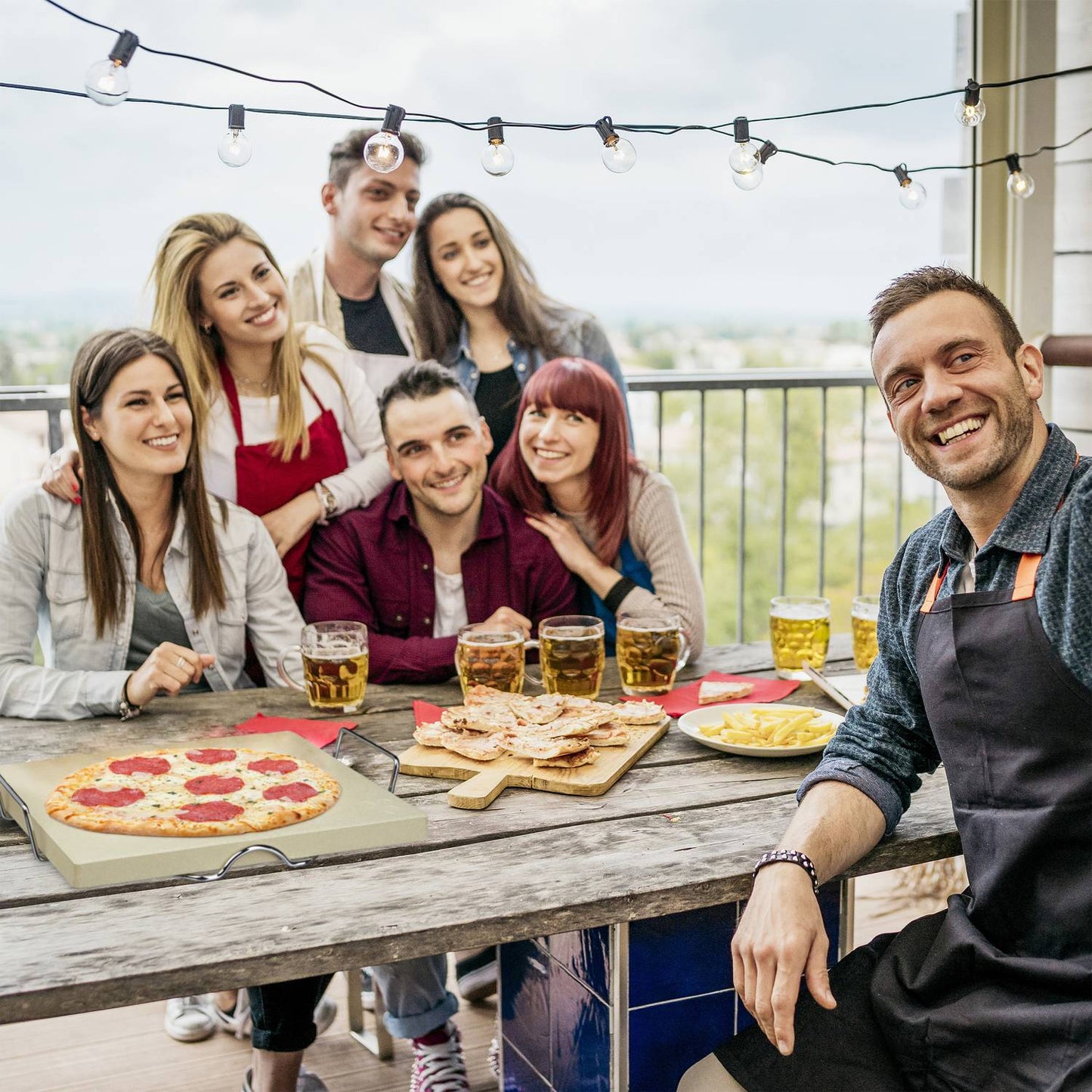 Pizza stone 3 cm in set