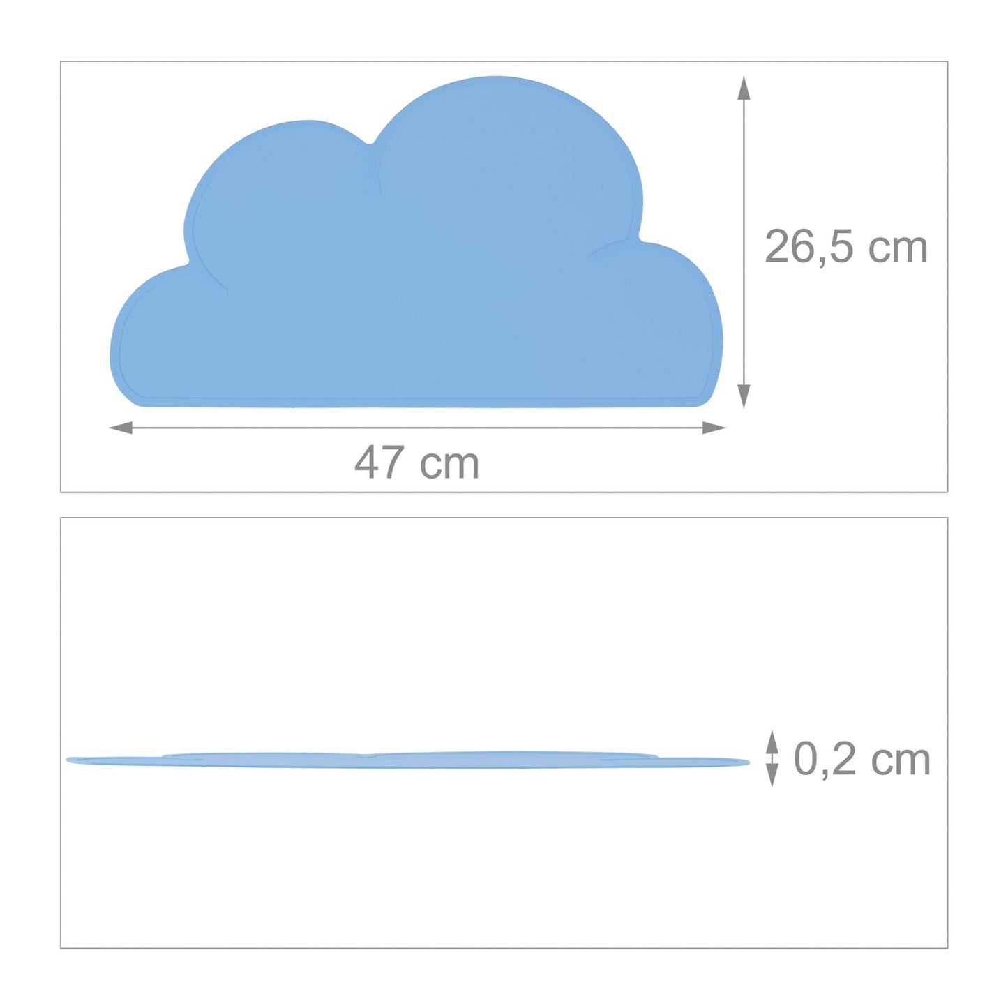 Placemats for children in the form of clouds