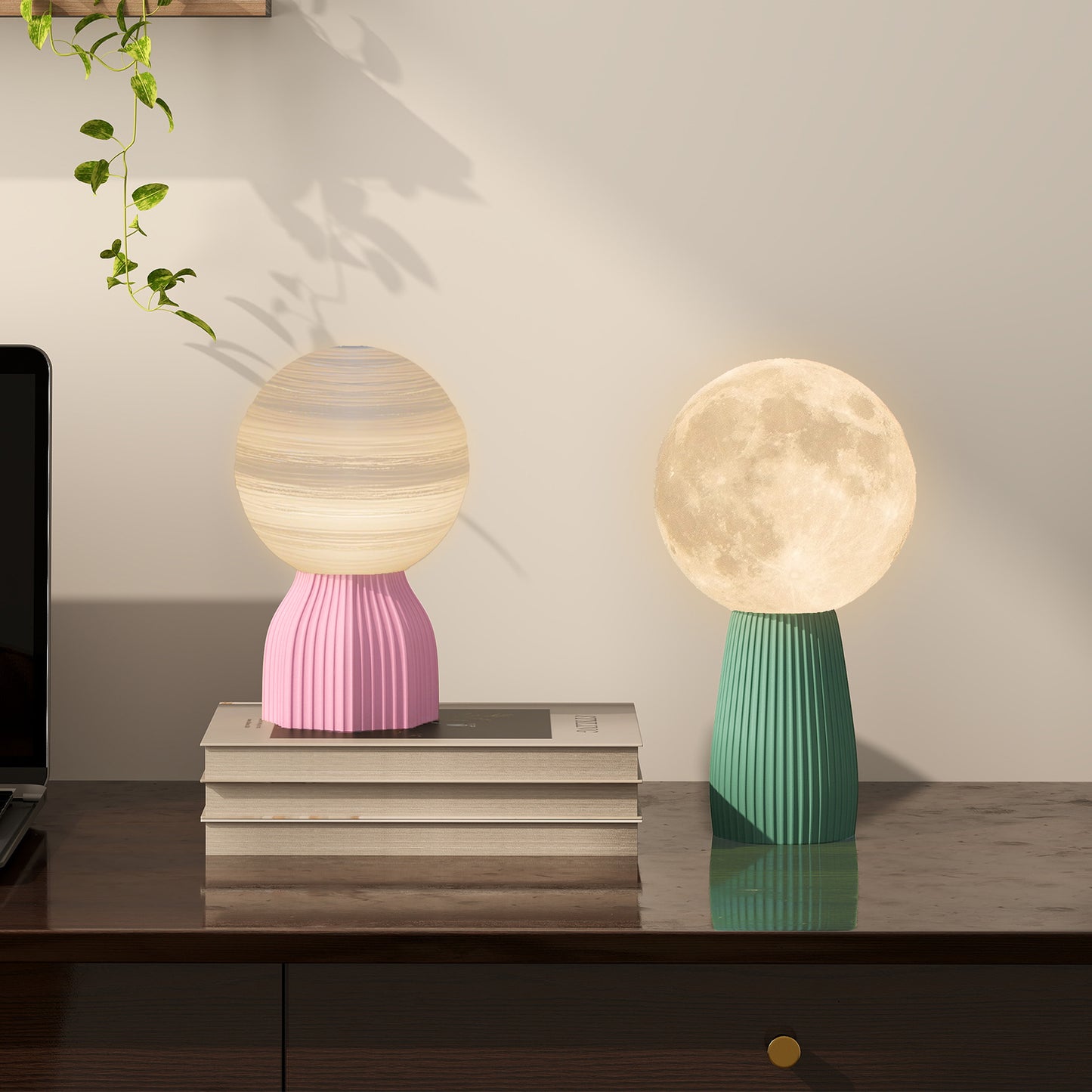 Planet-Themed Table Lamp Set, 3 Colors, USB-Powered