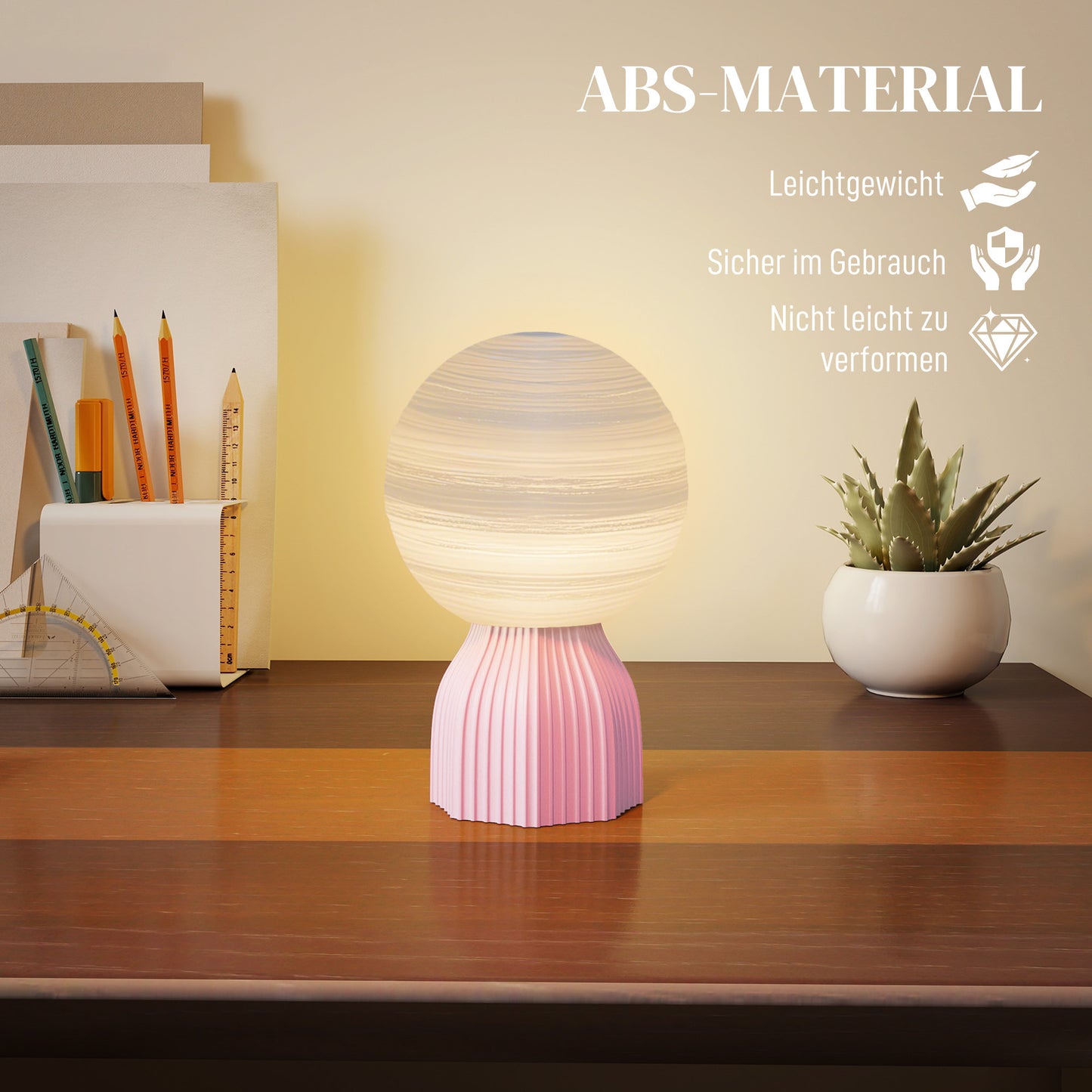 Planet-Themed Table Lamp Set, 3 Colors, USB-Powered