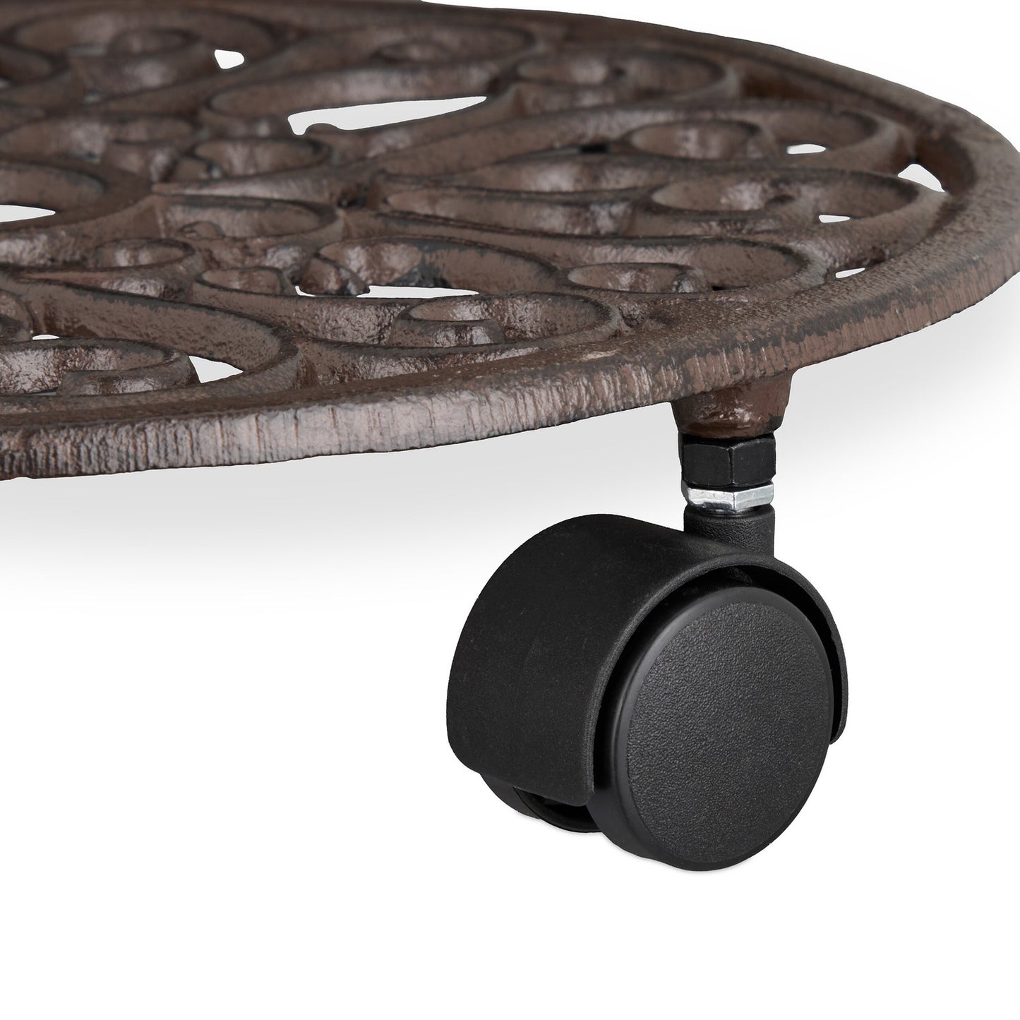 Plant Caddy Set with Wheels – Cast Iron, 2 Pack