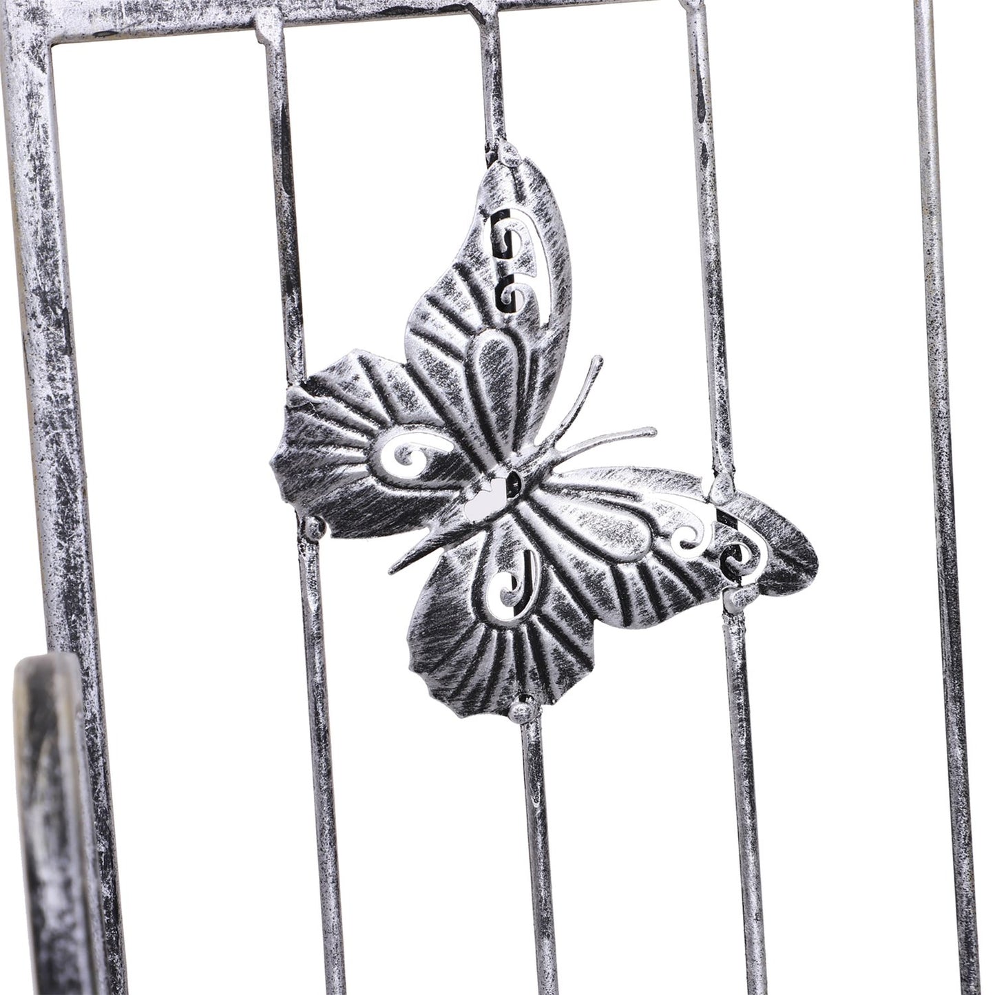 Metal plant stand in 3 tiers - Flower stand for garden, Silver grey