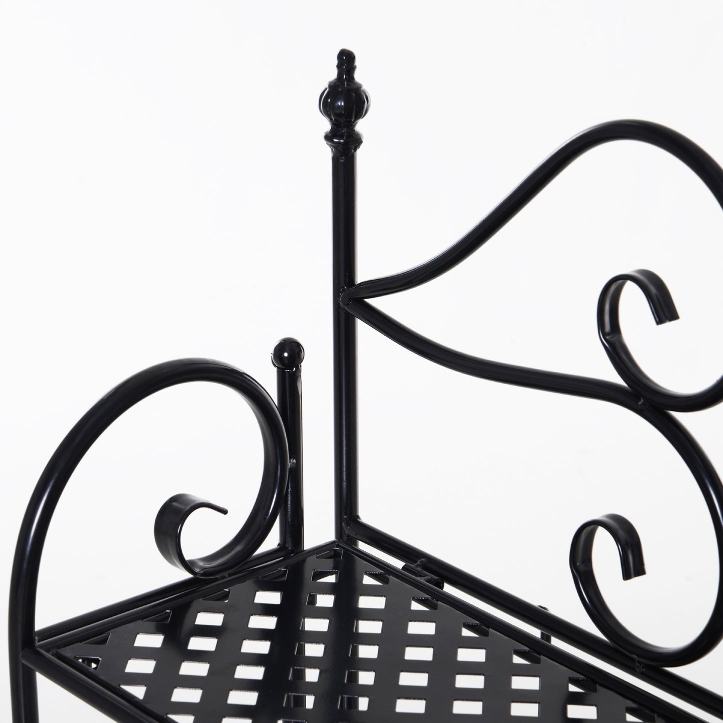 Plant shelf in black metal with 3 levels - 56x30x114 Cm