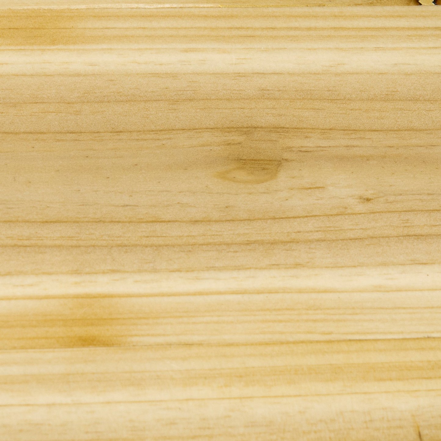 S-shaped plant shelf with four levels, metal frame, solid wood