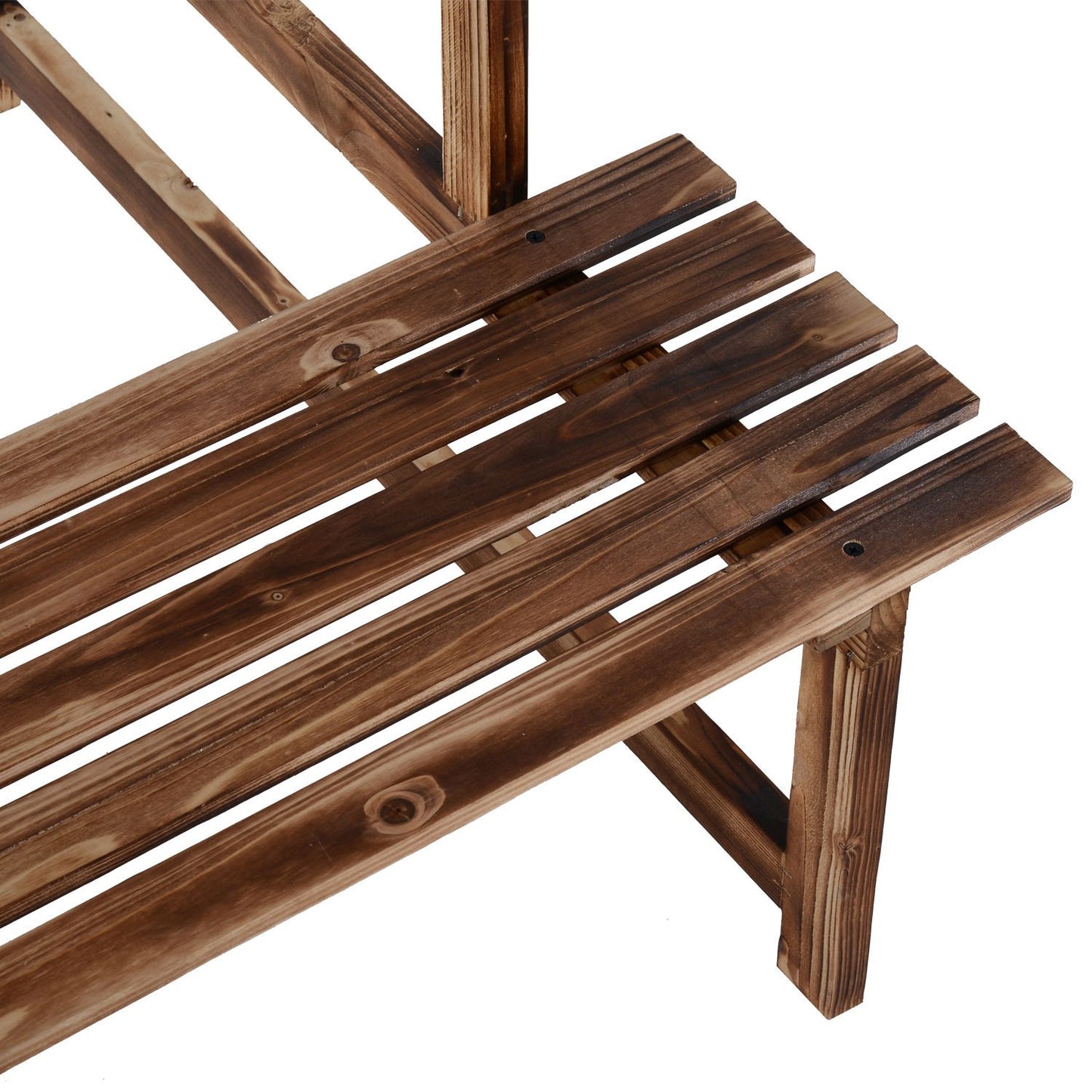 3-step spruce wood plant shelf for garden and balcony