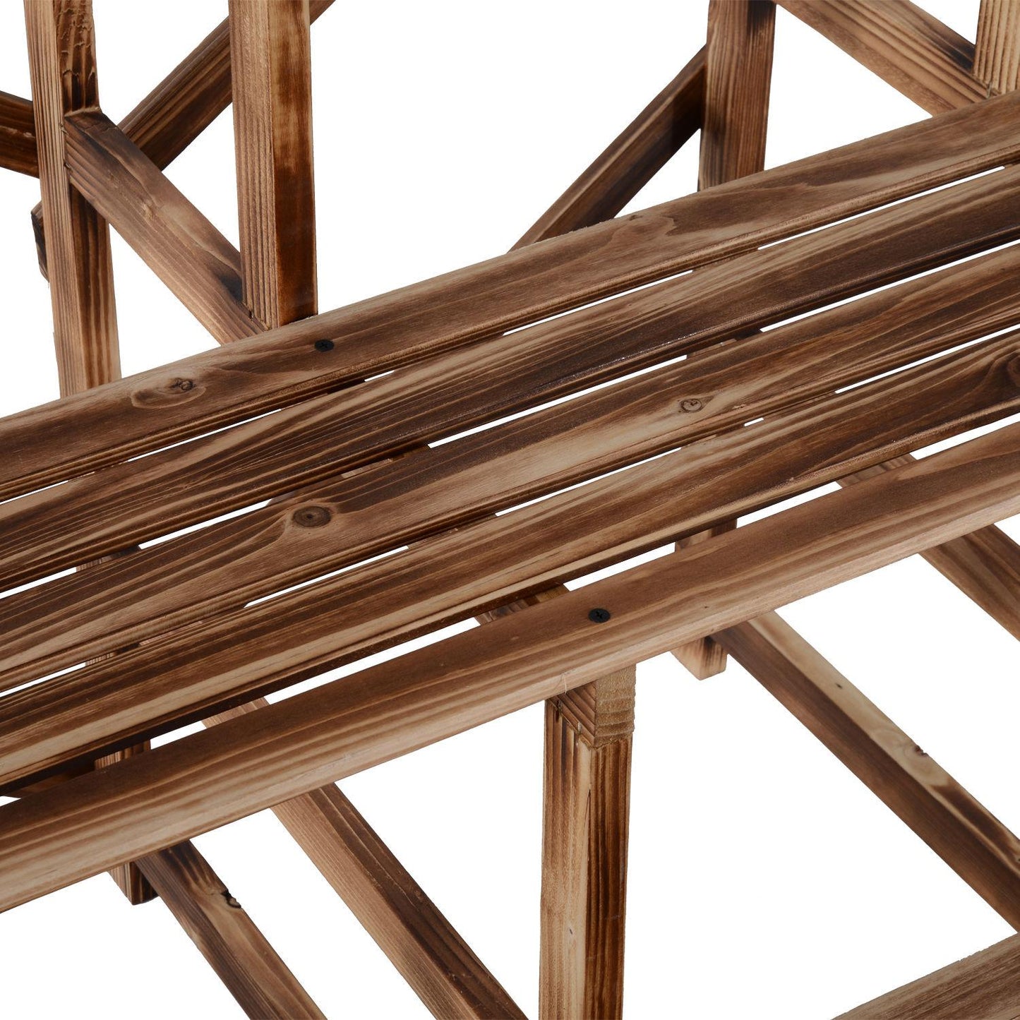 3-step spruce wood plant shelf for garden and balcony