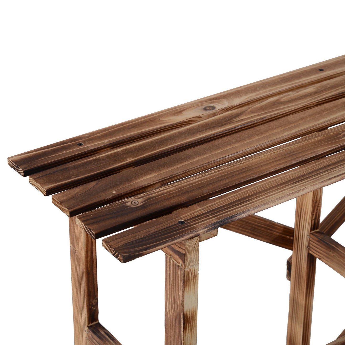 3-step spruce wood plant shelf for garden and balcony