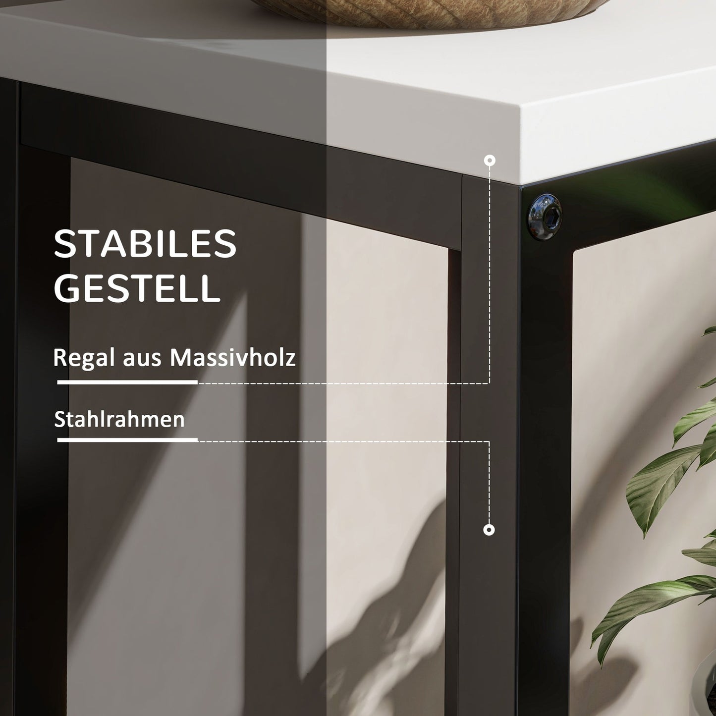 Steel plant stand, 4-tier flower shelf for garden, 34x34x70 cm