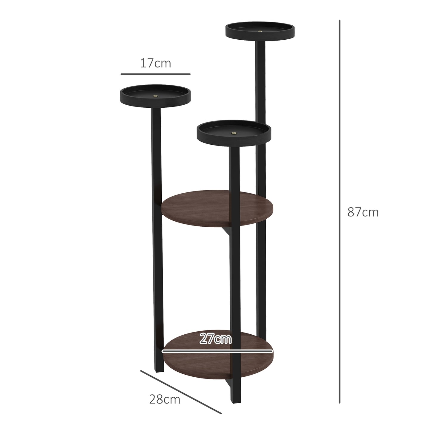Wooden plant stand, 5-tier flower shelf for balcony