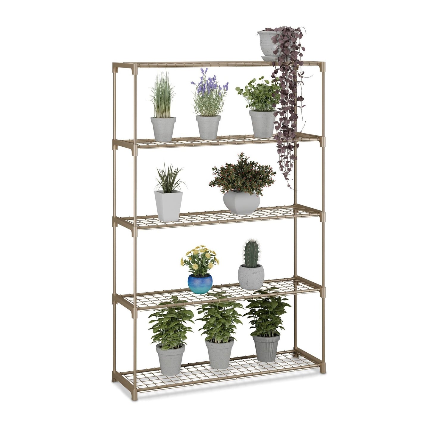 Plant Stand with 5 Tiers – Brown, Indoor/Outdoor Use