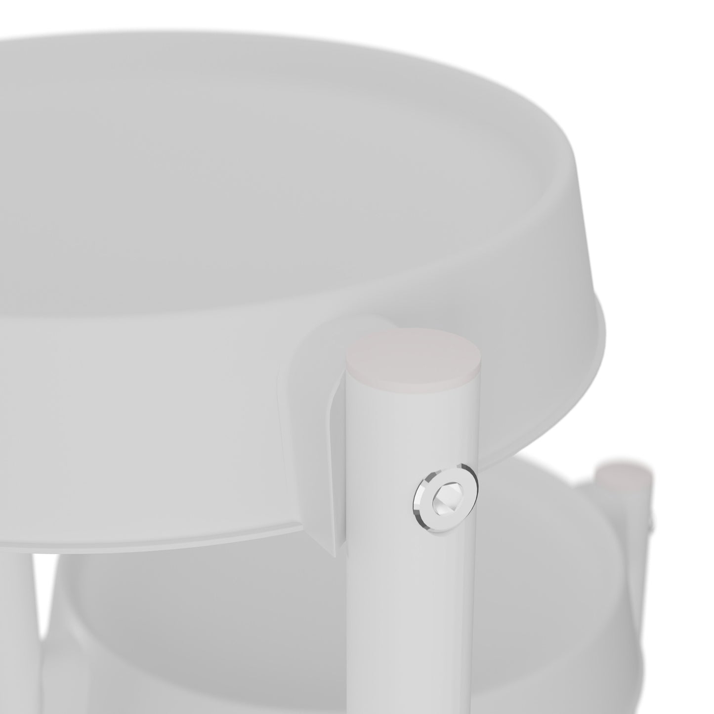 Plant Stand with Round Metal & Plastic Shelves