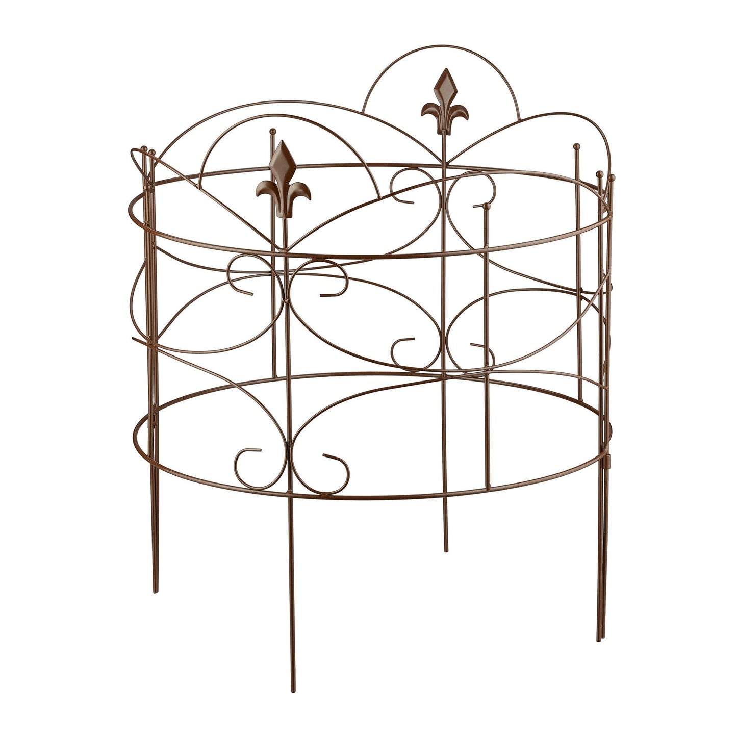 Plant Support Stakes, 2-Piece Iron Fleur-de-Lis Design