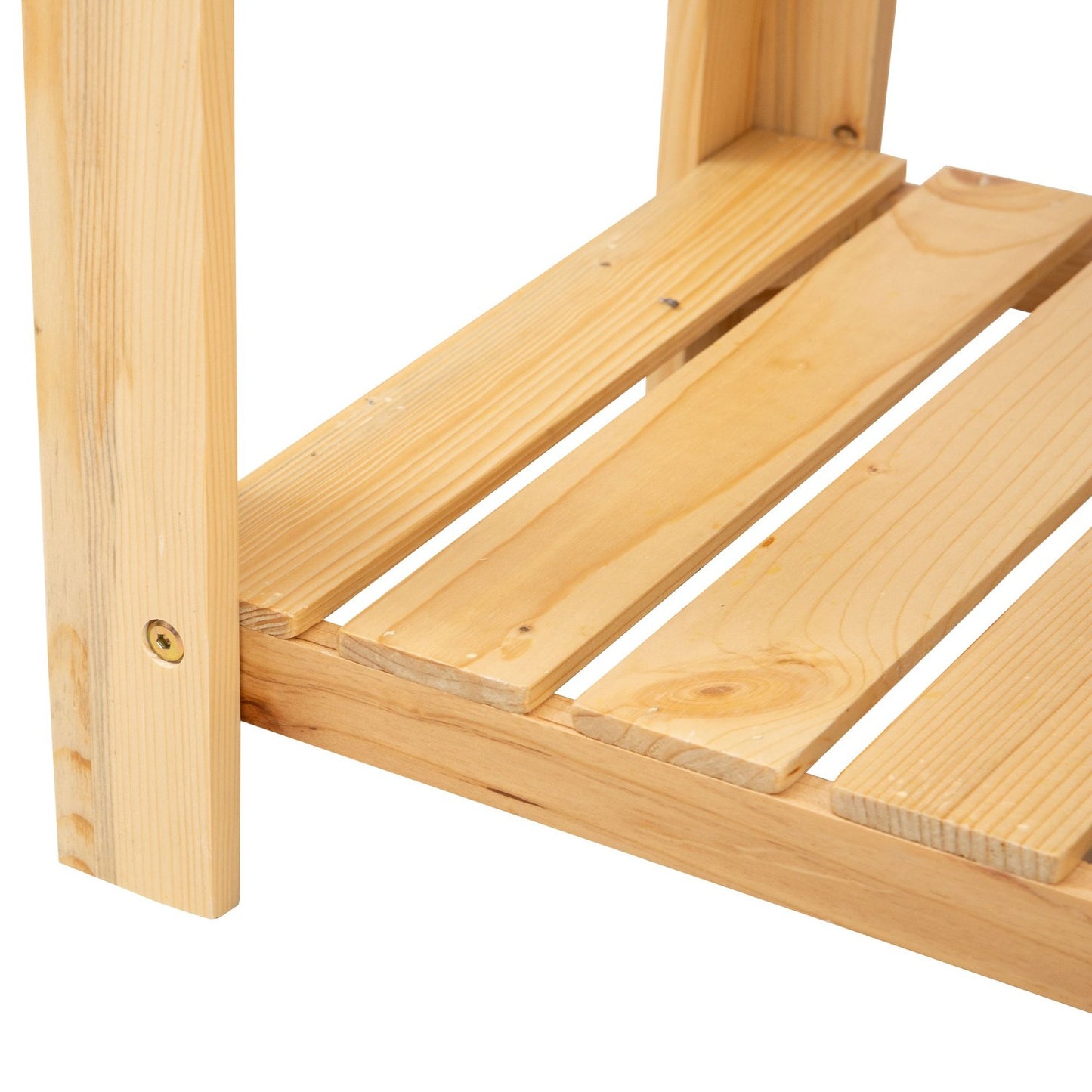 Garden workbench with shelf - fir wood, balcony/patio
