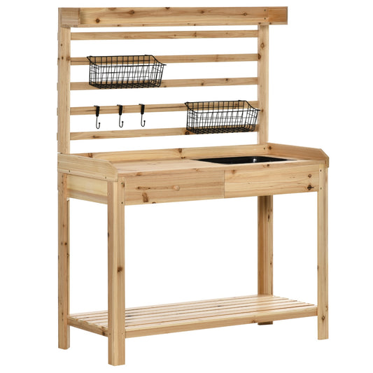 Garden table with sink, drawer and shelf, 107.5 cm